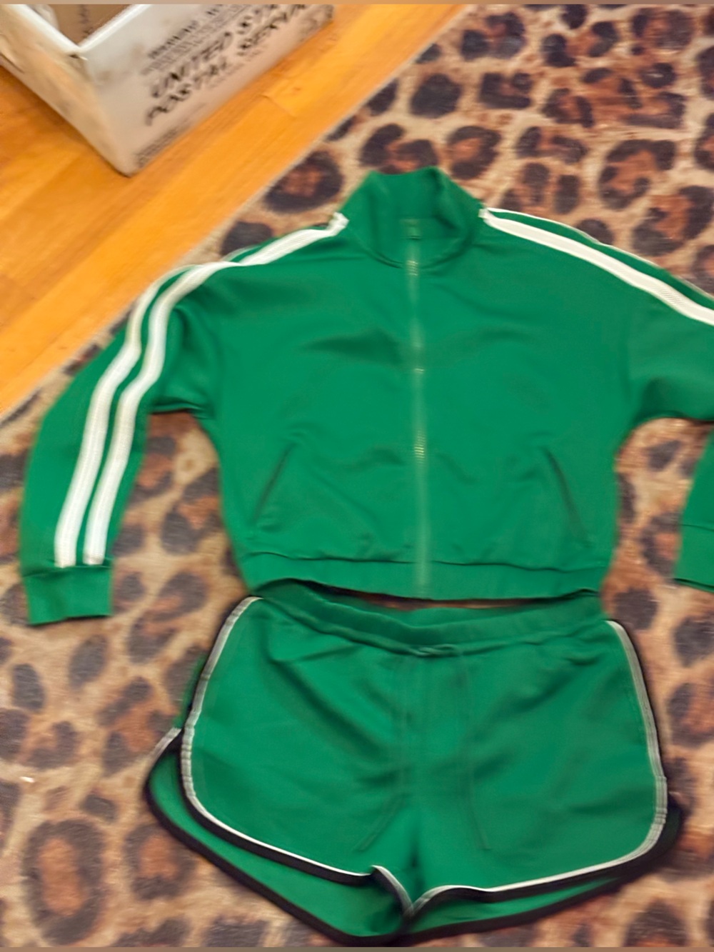 Avia Green Track Jacket with White Stripes